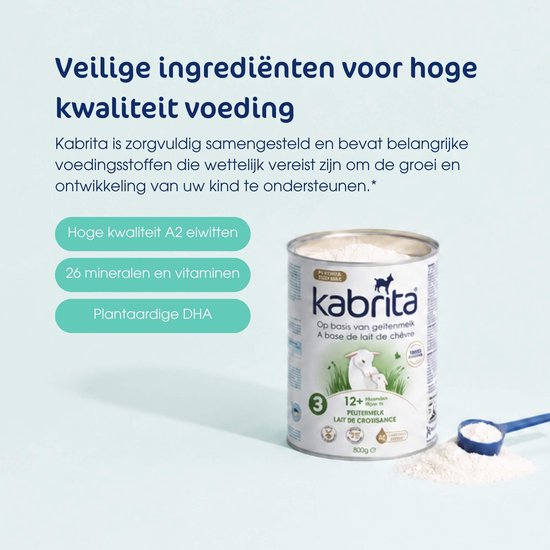 Blik Kabrita geitenmelkflesvoeding met schepje