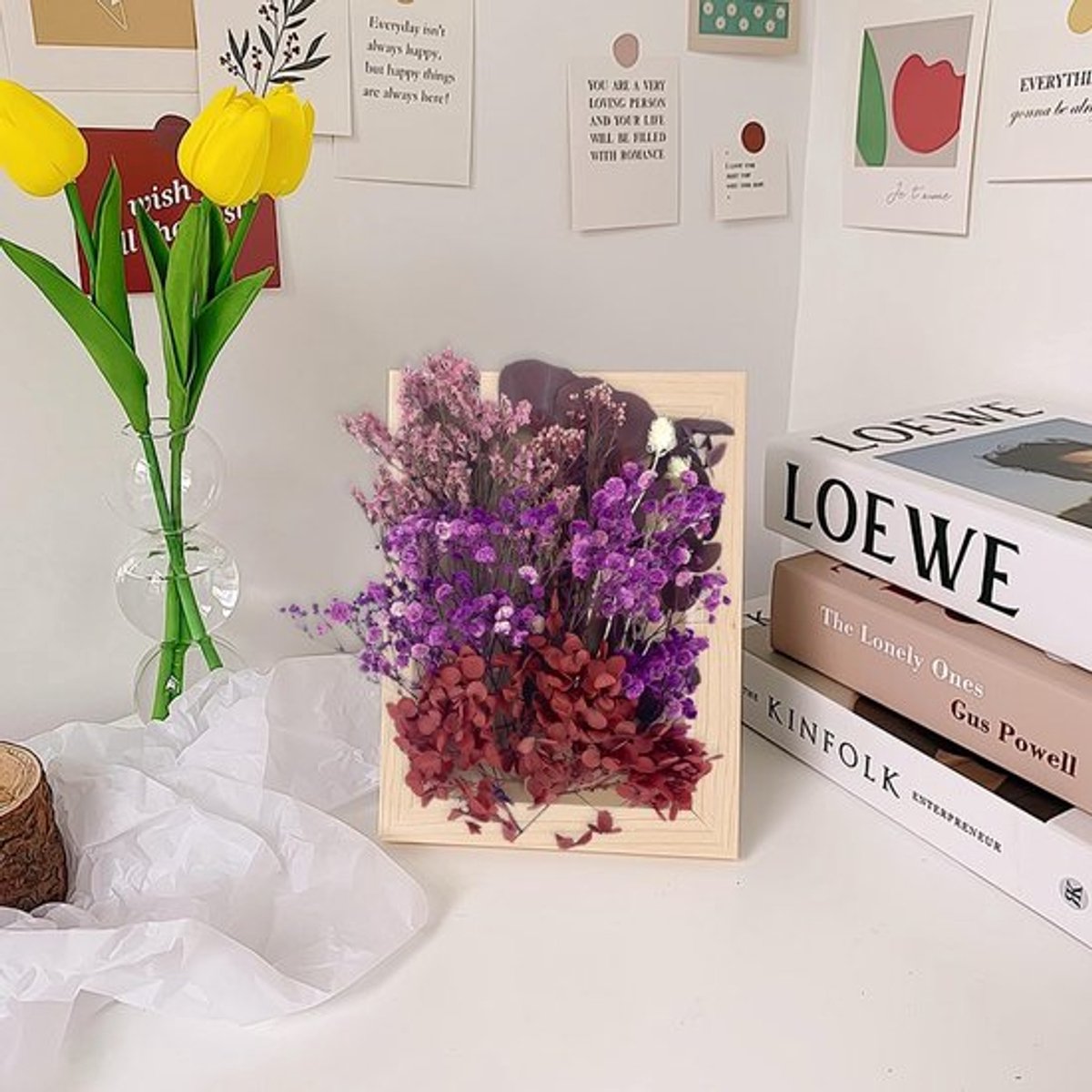 Gedroogde Bloemen Set voor Knutselen, Hars en Sieraden Maken - Rood & Roze