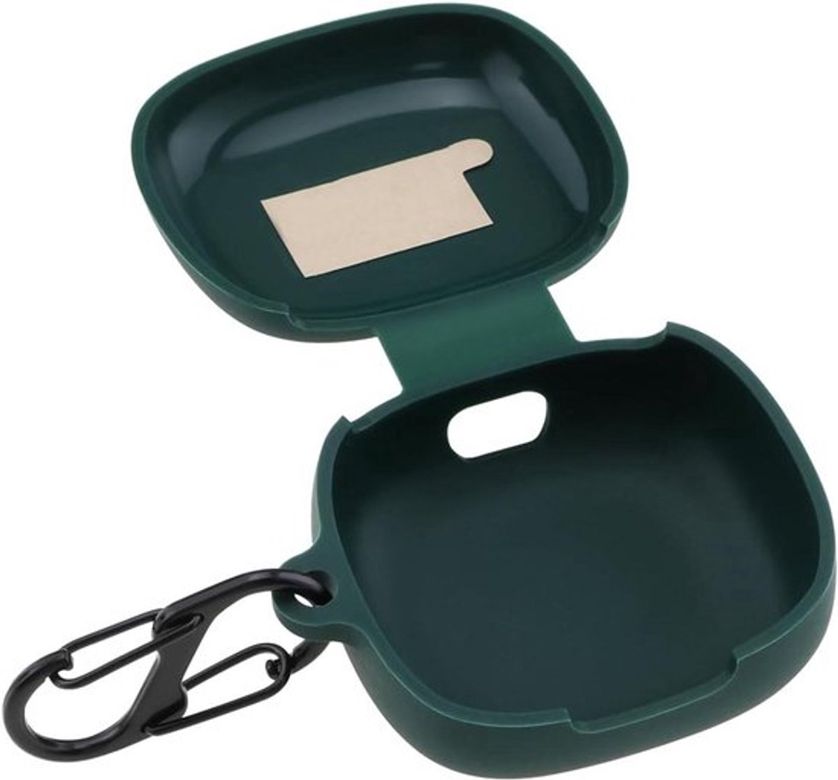 - Siliconen beschermhoes voor draadloze hoofdtelefoon - Groen - Compatibel met Draadloze Oordopjes - Keychain - Geschikt voor JBL Live Pro 2TWS True Wireless - Met Sleutelhangerhaak.
