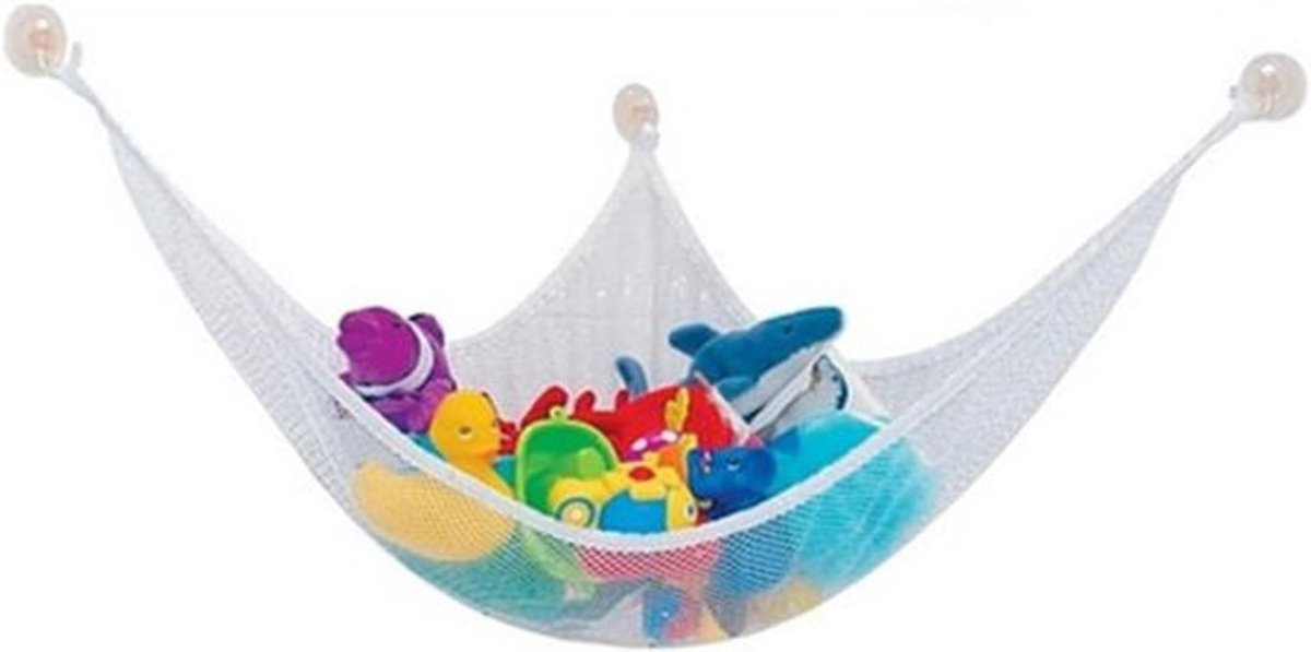 Ophangmattennet - wandlussen - speelgoed-organizer voor kinderkamer - netjes met haken (wit) - Speelgoed - Geschikt voor kinderen.