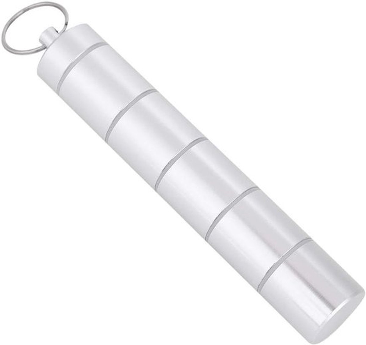 - Pillendoos en sleutelhanger - Mini draagbare box - Roestvrij staal - Medicijnorganizer - Reizen - Waterdicht - Geschikt voor tabletten