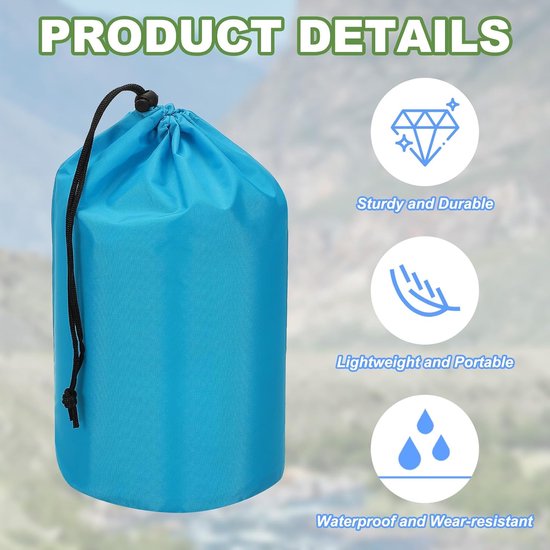 Waterdichte Opbergzak 13x25 cm - Trekkoord Slaapzak - Camping Wandelen — afbeelding 5