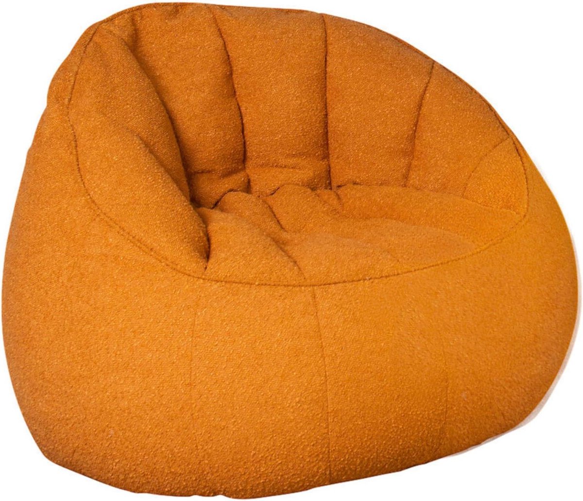 Zitstoel Zonder Poten - Zitzak Stoel - Ontspannen Zitten - Luxe Bouclé Stof - 90 x 90 cm - Terracotta