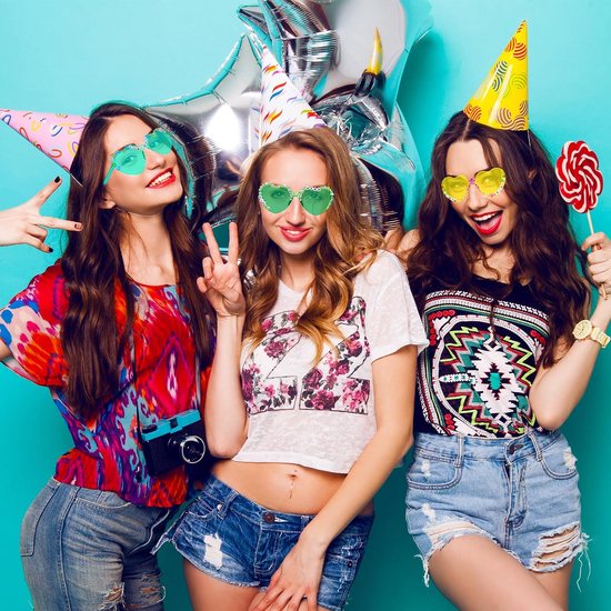 Zonnebril Doe-Het-Zelf - 10 Stuks - Hartvormig - Kleurrijk - Vriendschapsbril - Feestgeschenk voor Verjaardag - Fanzonnebril — afbeelding 2