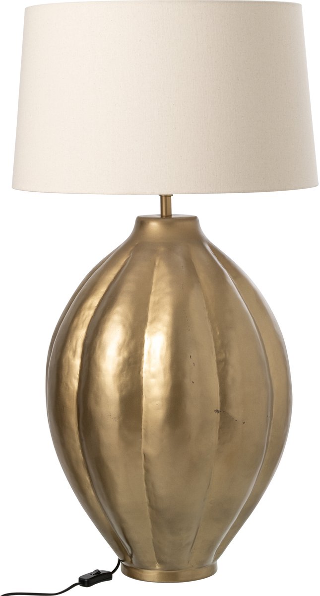 J-Line Geribbelde tafellamp - aluminium - goud