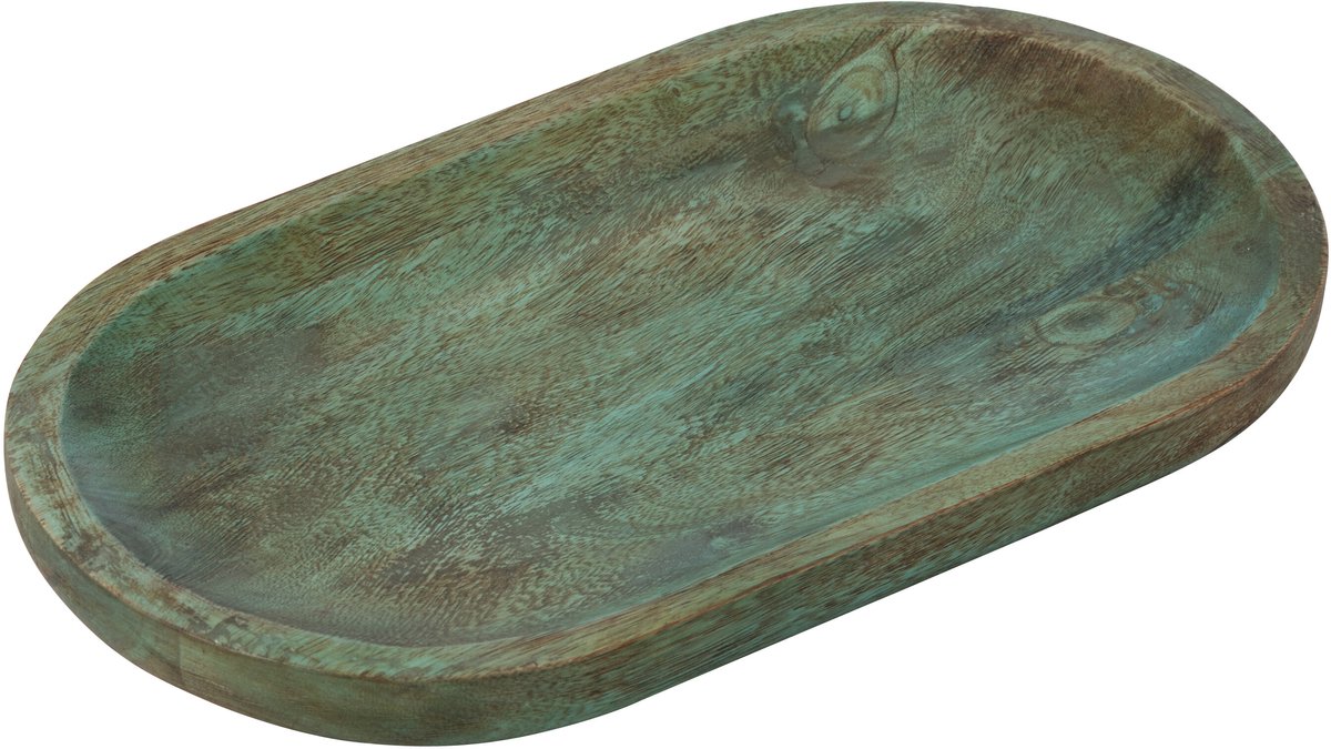 J-Line plateau Ovaal - hout - donkergroen