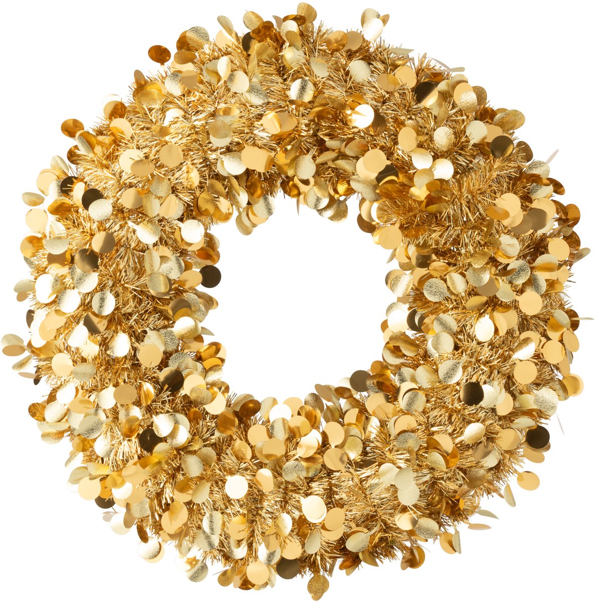 J-Line decoratie krans Sprankelend - polystyreen - goud - medium