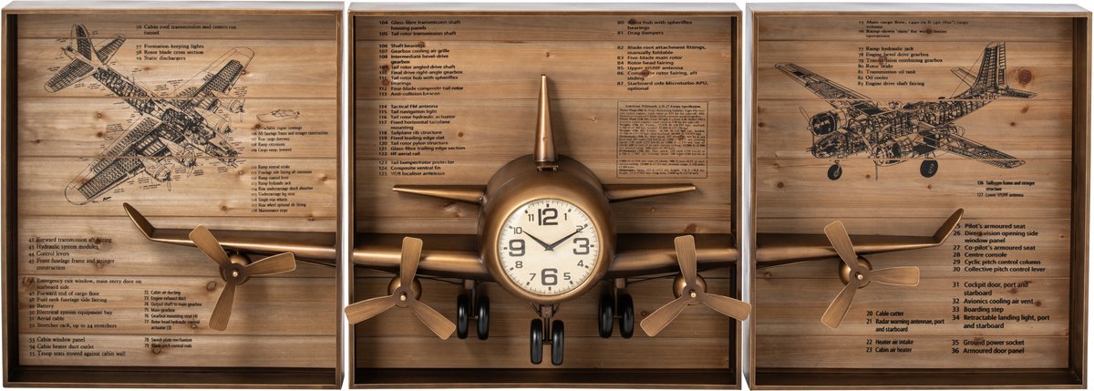 J-Line wandklok - metaal - goud