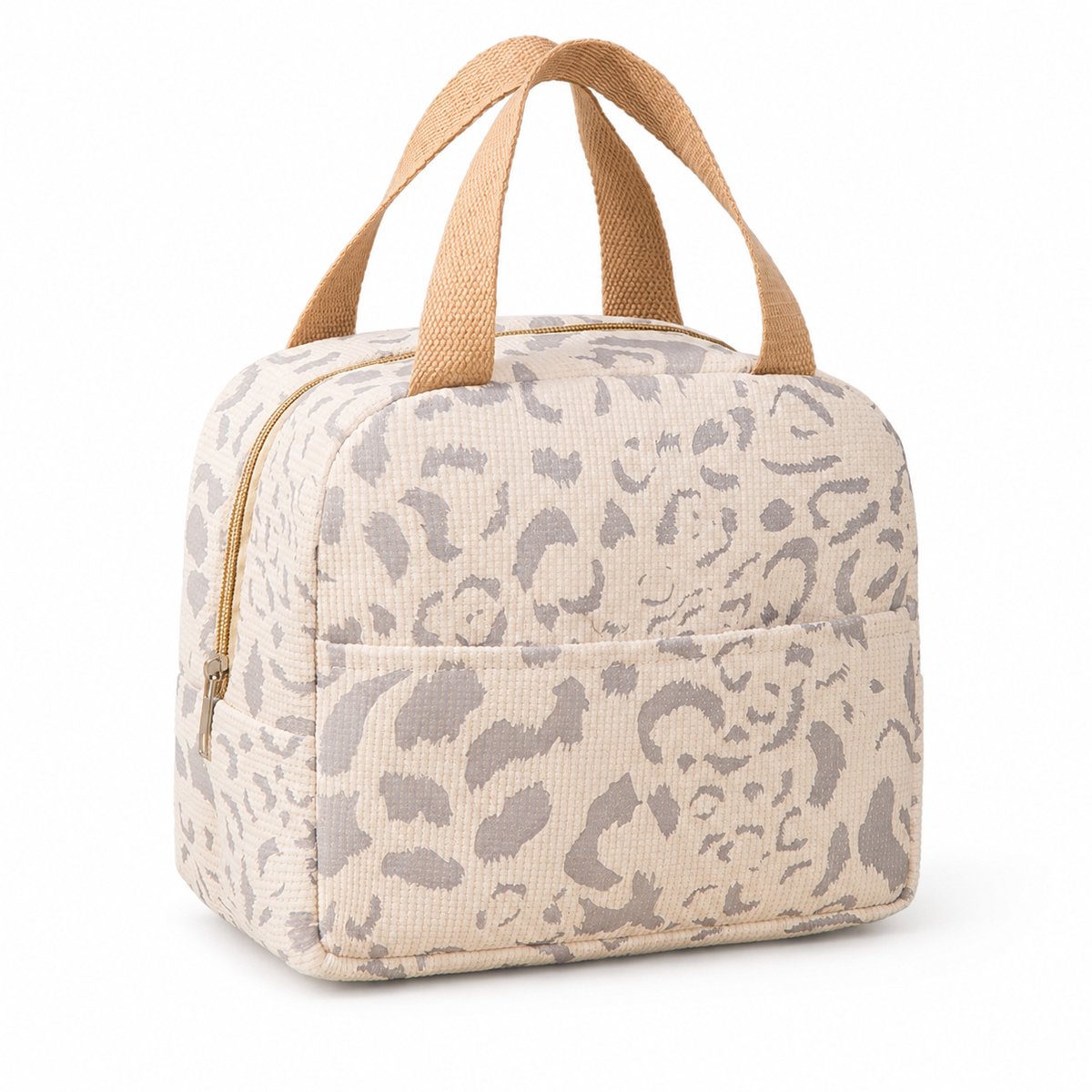 Koeltas - 20x23x14 cm- Geïsoleerde Lunchtas met Aluminiumfolie - Waterdichte Thermos Voedseltas voor Werk, School en Picknick - Beige