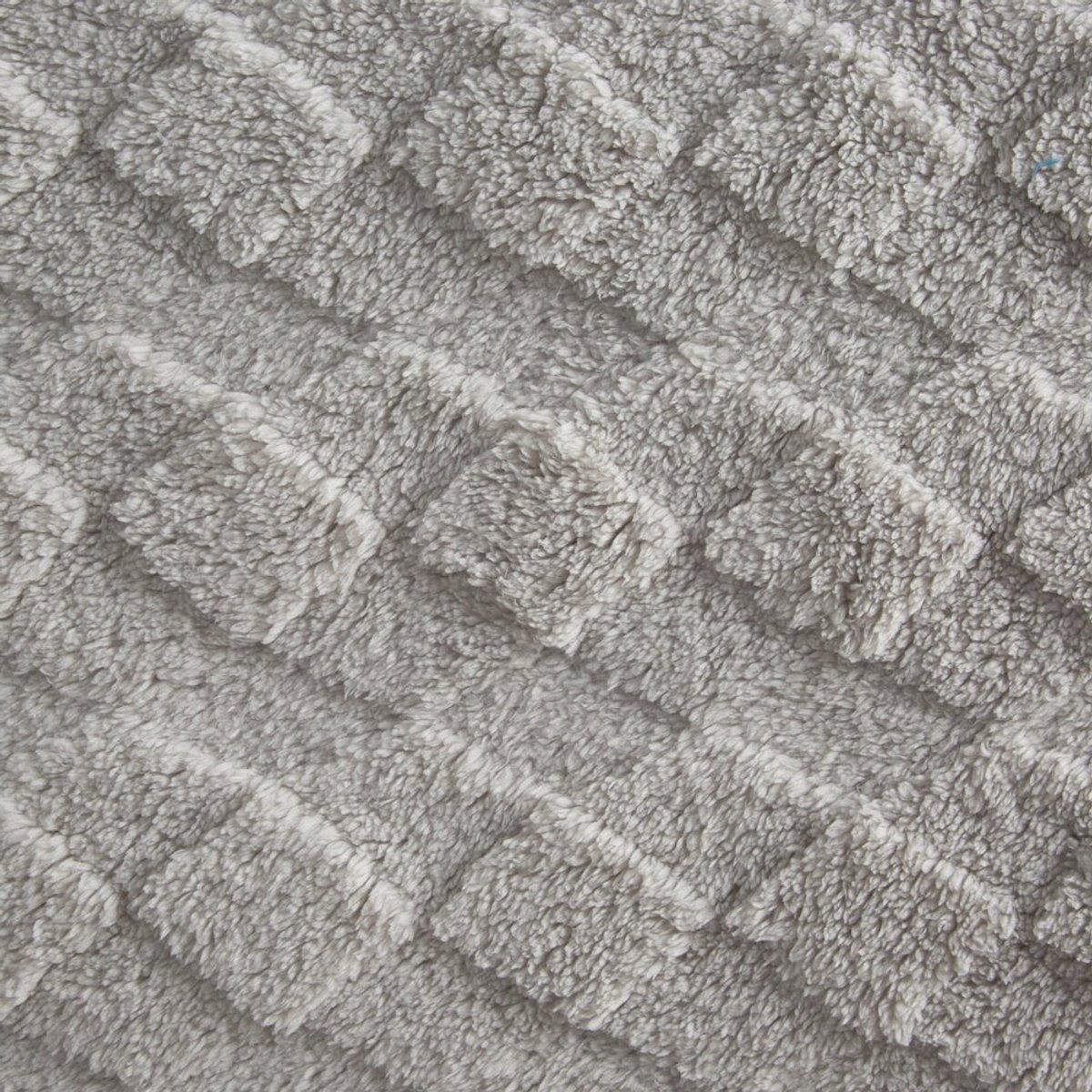 Luxe Flanel Pluche Deken NANCY 70x160cm Zilver 3D Effect