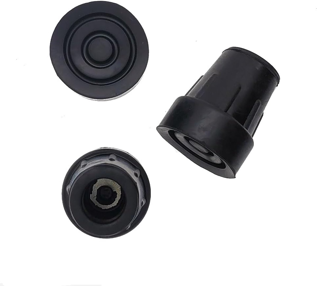 SnelShoppen - 4x Z-type Rubber Ferrules 16mm 5/8" voor Wandstokken - Zwart - Heavy Duty met Versterkte Metaalring
