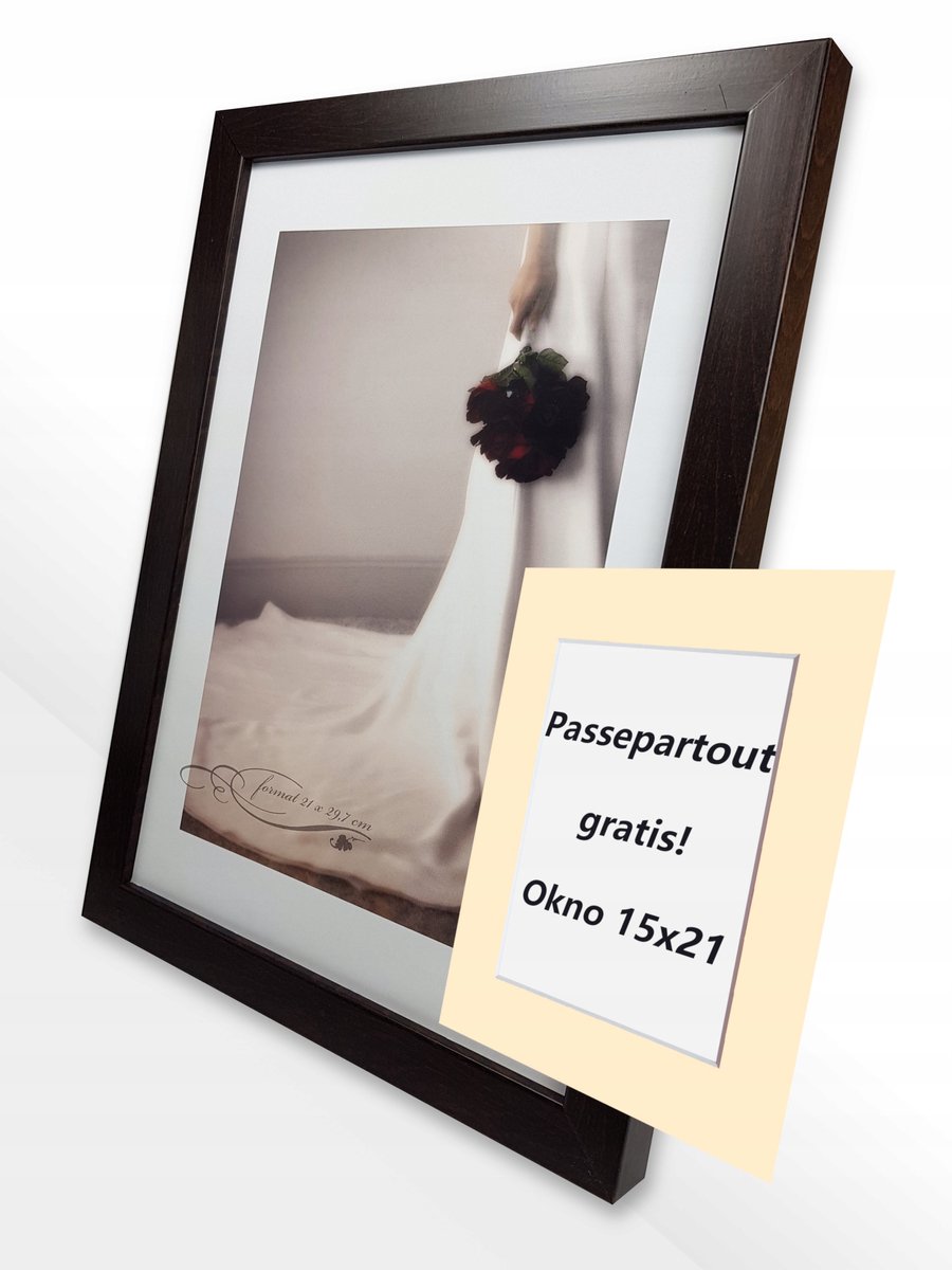 Houten Fotolijst A4 en Passe-partout voor 15x21cm Foto's - VIOLA