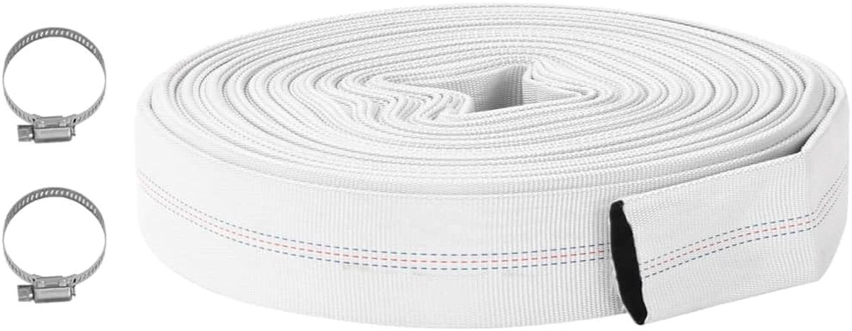 Brandslang PVC - Waterslang plat - Water transporteren - Hoge drukbestendig - 30 meter - Wit