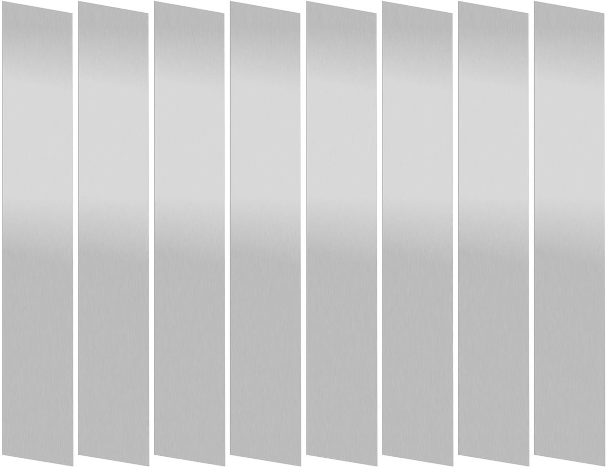 10 stuks 304 roestvrij stalen strips set, 1 inch breed x 6 inch lang 0,001 inch dik zilveren metalen plat staafje Gaafvuller trim voor wand, open haard, spiegelrand en handwerkdecoratie