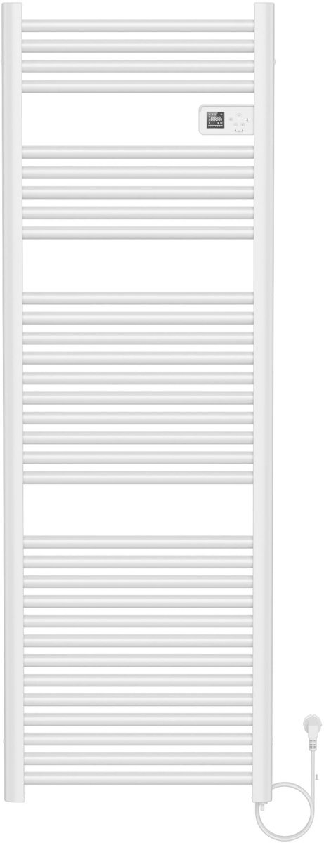 BELRAD elektrische handdoekradiator – Smart WiFi – digitale thermostaat – 850W – 1600x540 mm – glanzend wit