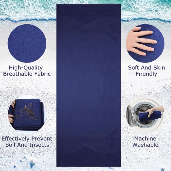 Slaapzaklaken - Reis laken - Outdoor avonturen - Ultralichtgewicht design - 115 x 210 cm - Blauw — afbeelding 3