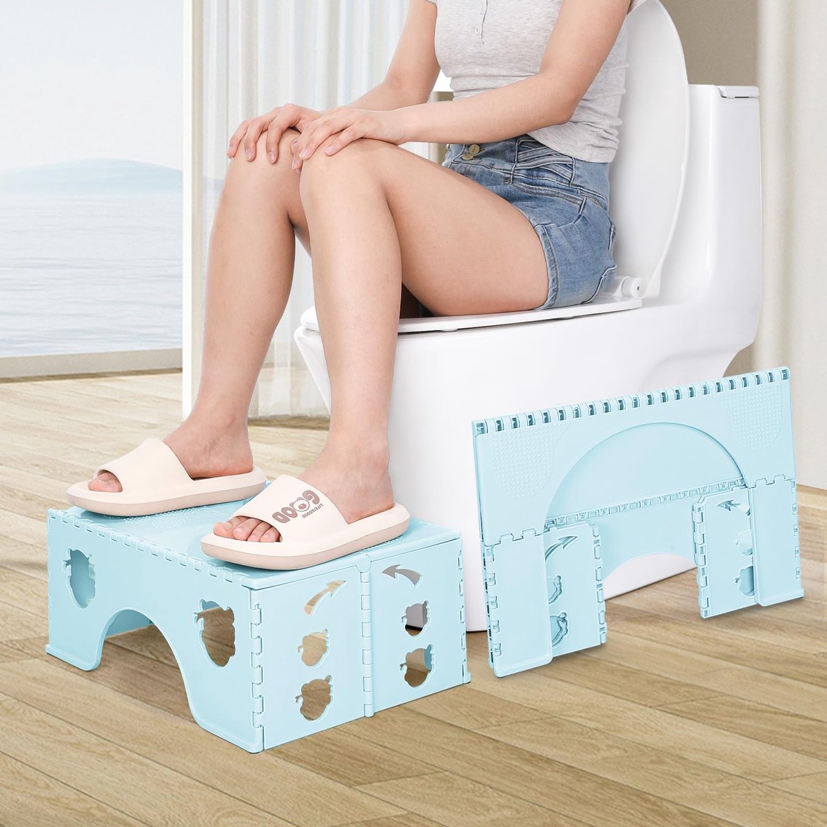 Toiletkruk - Fysiologische Kruk voor Volwassenen en Kinderen - Blauw