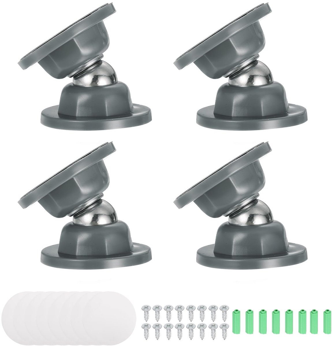 Deurstopper, deurstopper voor RV vloermontage onder de deur, zelfklevende deurstopper met schroeven voor woonkamer, slaapkamer en caravan, 5 cm, donkergrijs