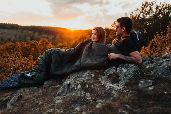 Outdoor Slaapzak - Kampeerzak Reis - Kamperen en Wandelen - TÜV Getest Materiaal - 220 x 80 cm - Dennengroen van OutDoor — afbeelding 5