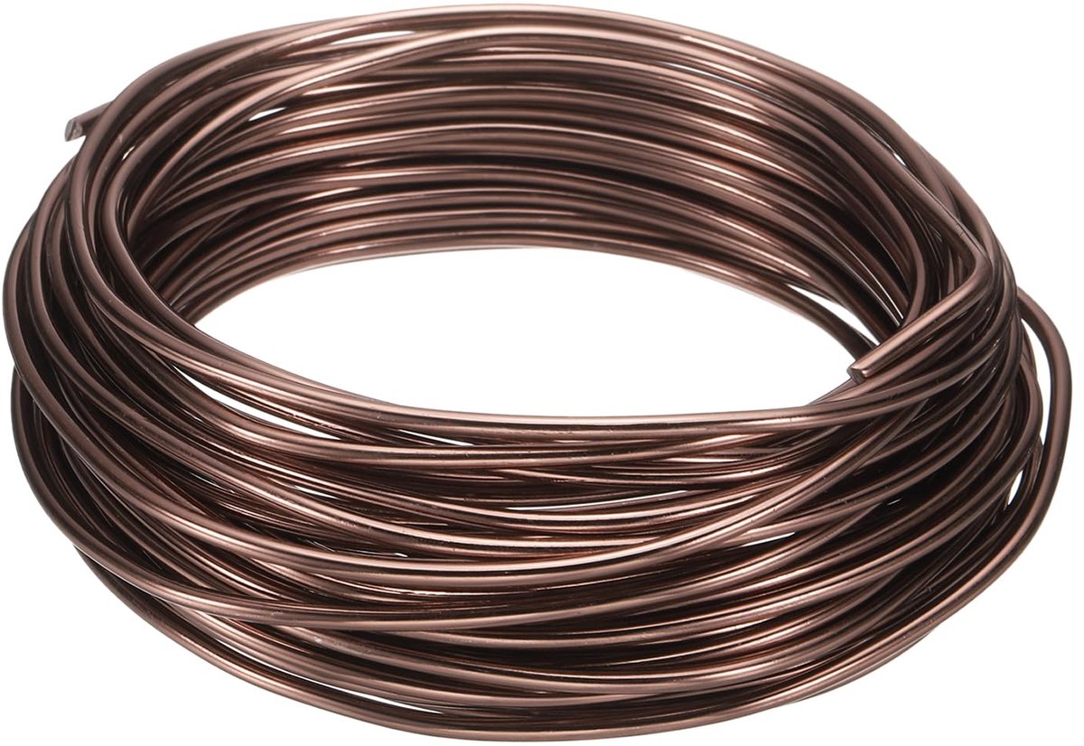 Aluminium, 2,5 mm, 10 m lengte, flexibele draad voor bonsai voor tuin, tuinbouw, landschapsarchitectuur, plantage, bruin