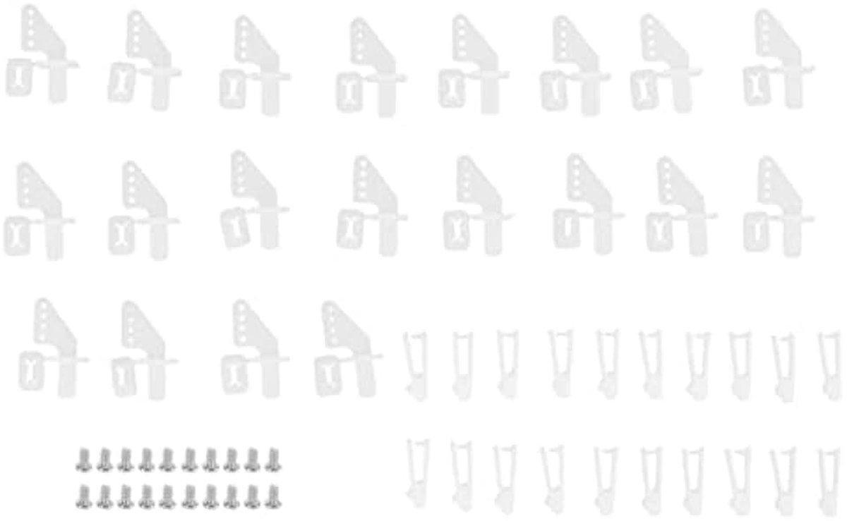 Horns, 20 Sets 4 Hole Control Horns Clevis Kit KT Roerhoek voor RC Vliegtuig Schuim Vaste Vleugel Vliegtuigen