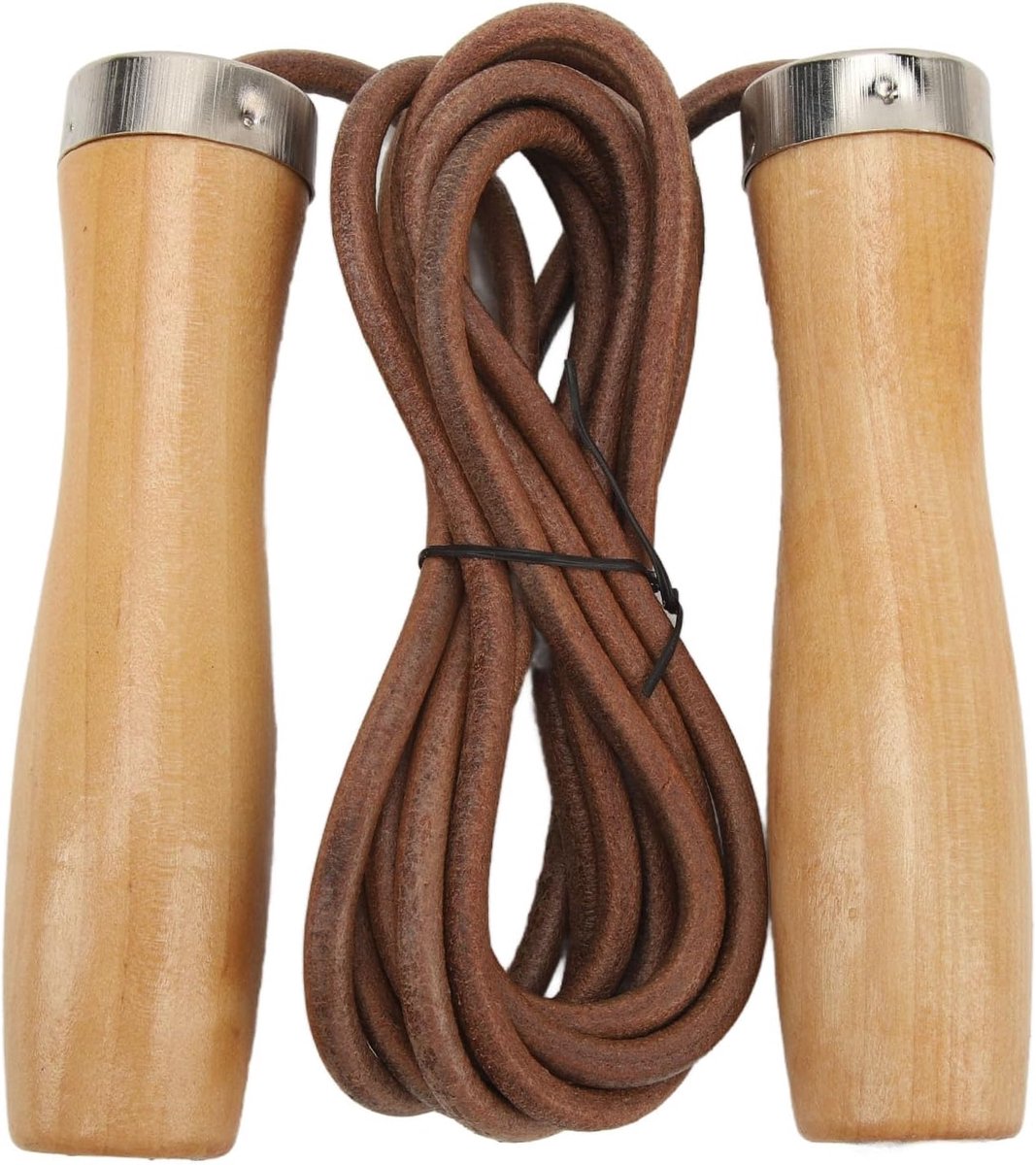 Koeienhuid Houten Handvat Draagbare Zeer Effectieve Springtouw voor Fitness Oefening