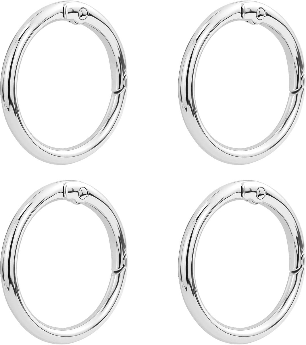 5 stuks ronde karabijnhaken zinklegering ronde karabijnhaak zilveren sleutelhanger ronde zinklegering karabijnhaak ring veer sleutelhanger rugzak tas doe-het-zelf accessoires 25 mm