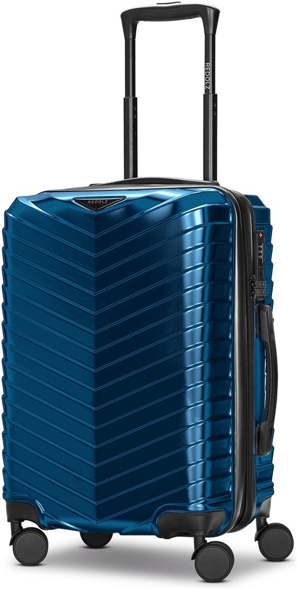Redolz Essentials 18 2.0 4 wielen Cabinewagen S 55 cm met uitbreidingsplooi - Harde bagage - TSA slot - metallic-blue shiny