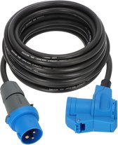 Brennenstuhl CEE Camping Verlengkabel 10m kabel in zwart (CEE stekker en hoekkoppeling incl. veiligheidscontact combinatie stopcontact, 230V/16A, voor permanent gebruik buitenshuis, Made in Germany)