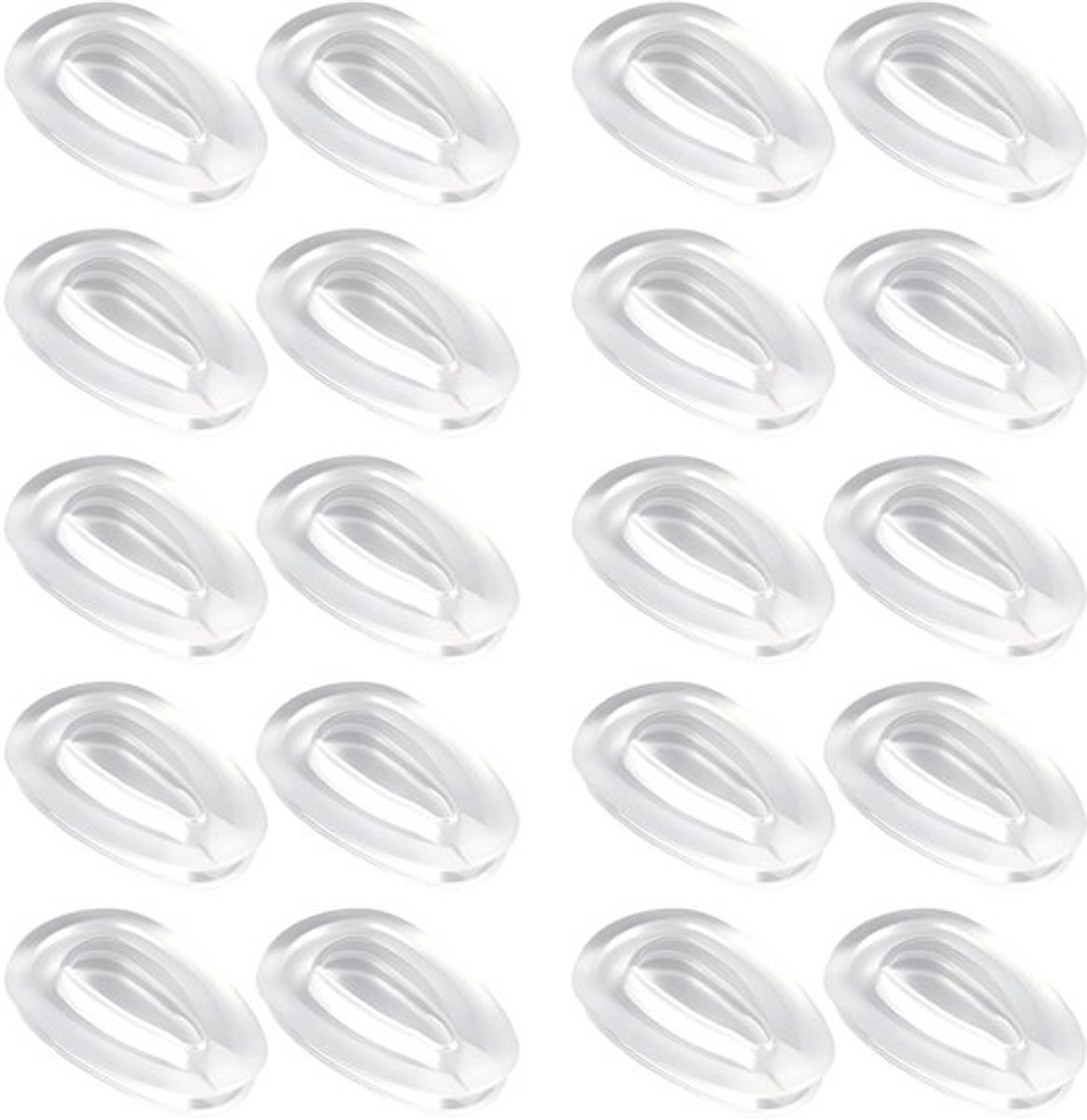Neuspads Bril Siliconen - Neuspads voor Bril - Zelfklevend - Bril Pads - Neuskussentjes voor Brillen - 10 Paar - Perfecte Pasvorm - Neuskussens