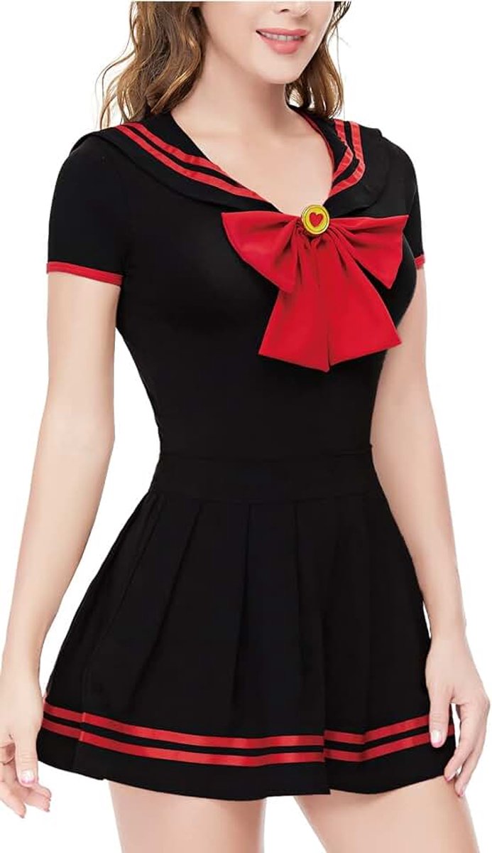 Rompertje met knoop in het kruis, voor volwassenen, katoen, bodysuit, cosplay, Magical Sailor kostuum, rokset