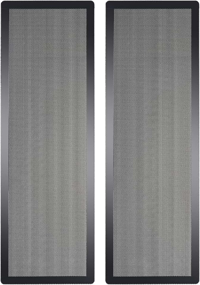 360 mm x 120 mm computer behuizing ventilator stoffilter pc mesh filter cover grills met magnetisch frame, zwarte kleur (2 stuks)