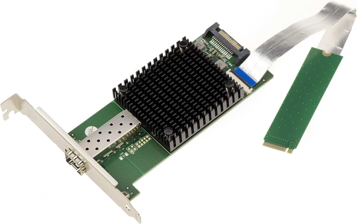 M2 1 poort Fibre SFP+ 10G 10 GIGABIT ETHERNET netwerkkaart voor PCIe type M.2 poort, M of B+M sleutel met Intel JL82599EN chipset