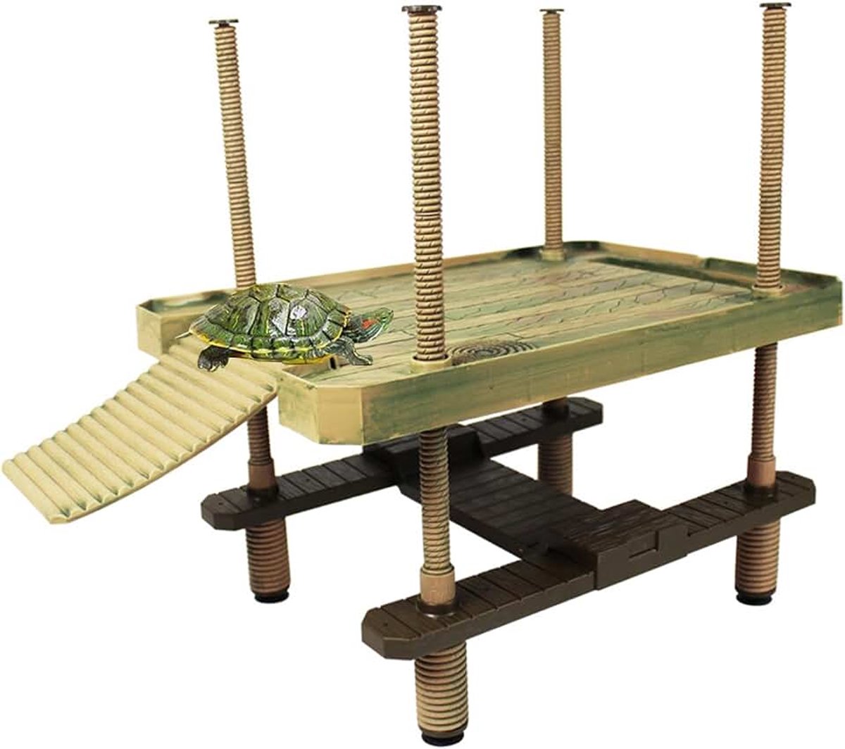 Drijvend zonneplatform, drijvend zonneplatform, schildpadden-basketbalplatform met ladder, schildpadhabitat, schildpaddentank accessoires (groot)