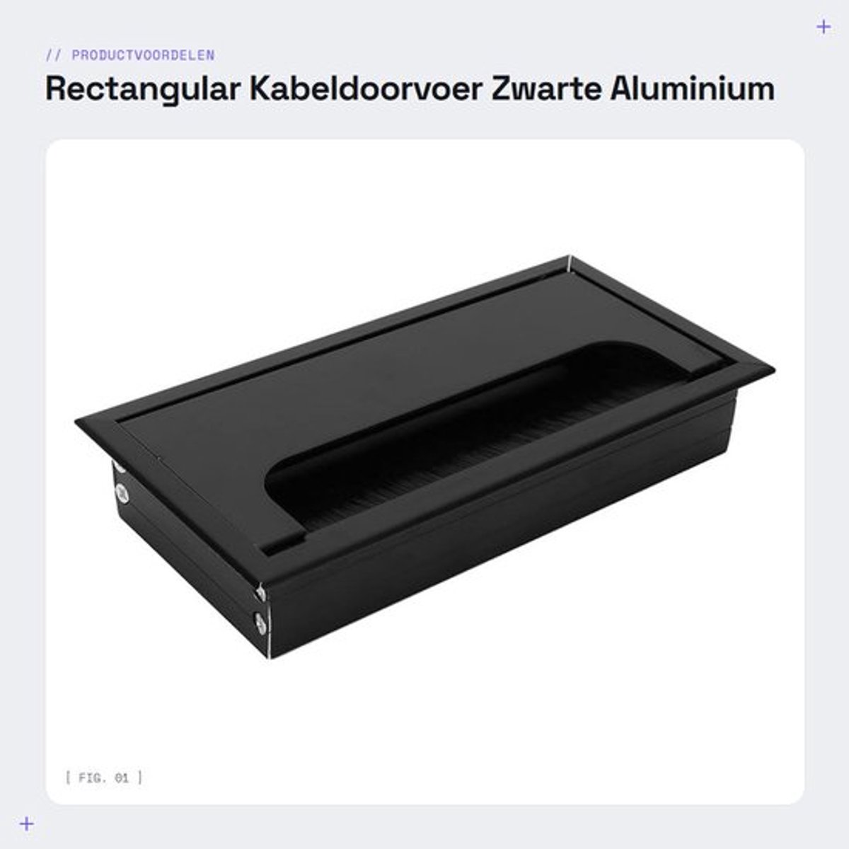 Kabeldoorvoer - Aluminium Kabeldoorvoer 160x80mm - Zwart - Kabelmanagement - Bureau Accessoire - Desk Organizer - Kabeldoorvoerpunt