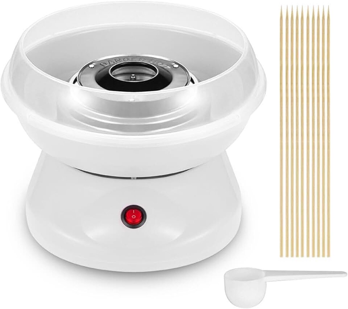 Suikerspinmachine voor thuis met suikerspin-stokjes en meetlepel, suikerspin suiker set voor thuis kinderfeestje feest, suikerspinmachine kunststof