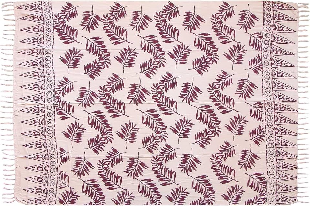 Ca.100 modellen in de shop Sarong strandlaken Pareo wikkelrok loop wit paars Sar85