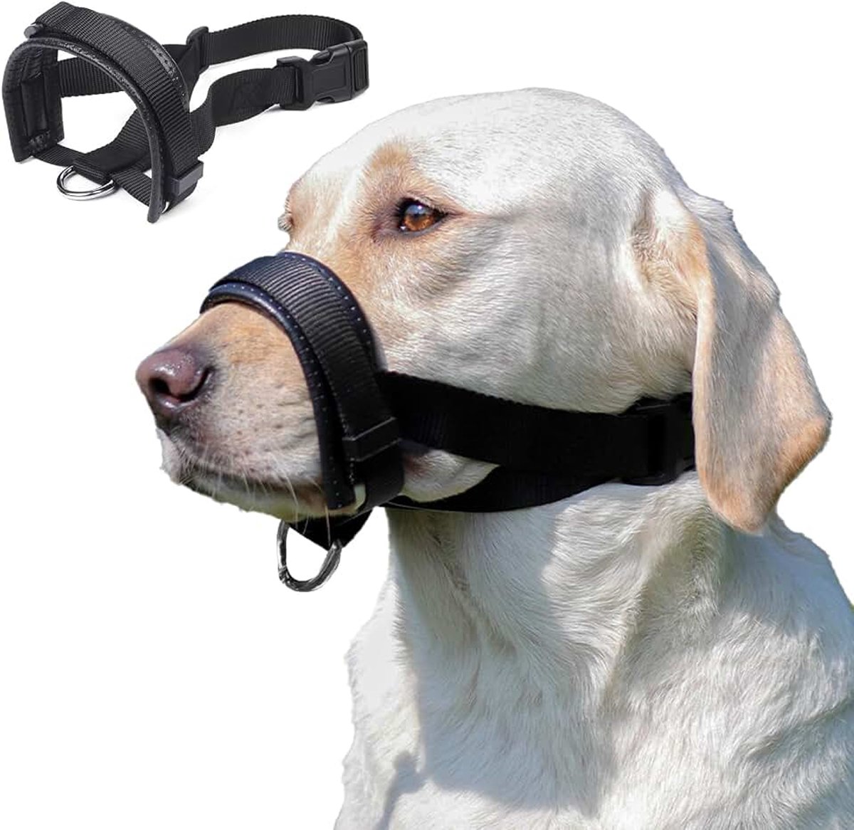 Muilkorf voor grote honden, bescherming en verstelbare mondomvang van leer, anti-kauw-mondbescherming | Van leer, verstelbaar, voedselbescherming, anti-kauwmondbescherming, instelbare mondomtrek