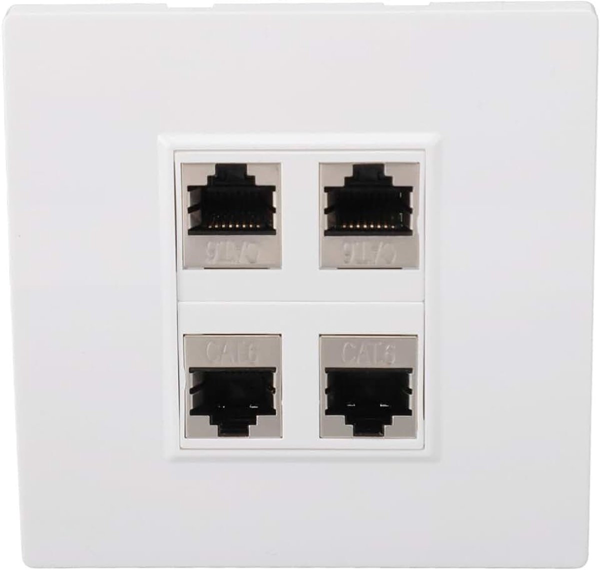 Ethernet Faceplate 4 Poort Vrouw-vrouw Socket Muurplaat voor Ethernet Kabel Netwerk Socket Box voor CAT5 CAT5E CAT6 CAT6A