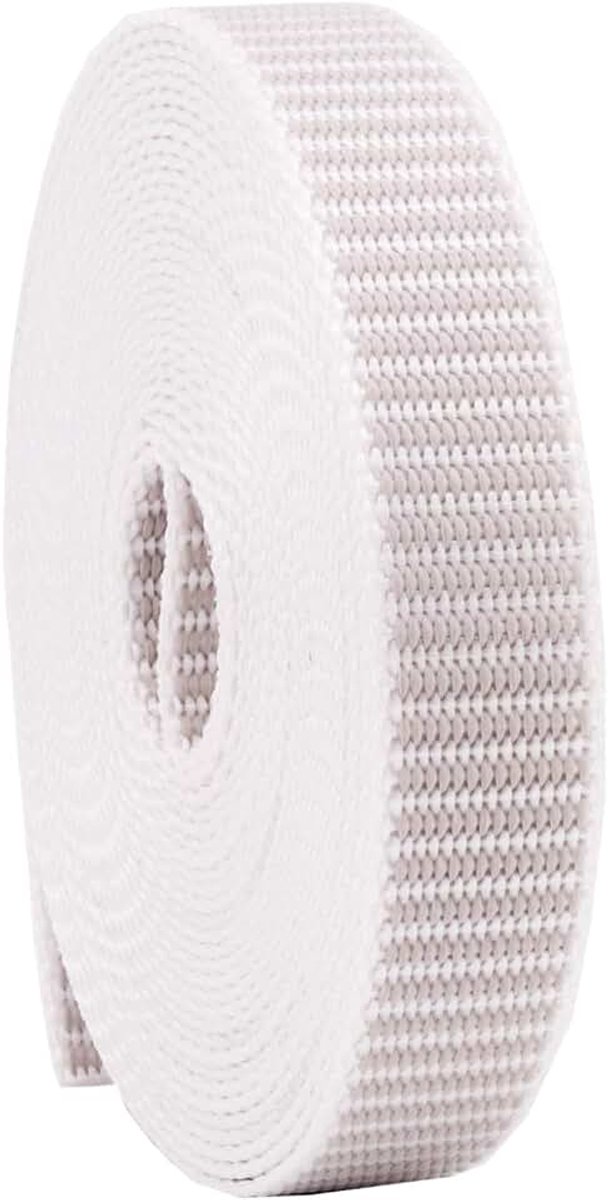 22/23 mm in grijs, beige, wit, 6m MADE IN GERMANY, riem voor rolluiken en jaloezieën, Maxi rolluikgordel slijtvast en scheurvast, stabiele rolluikband grijs