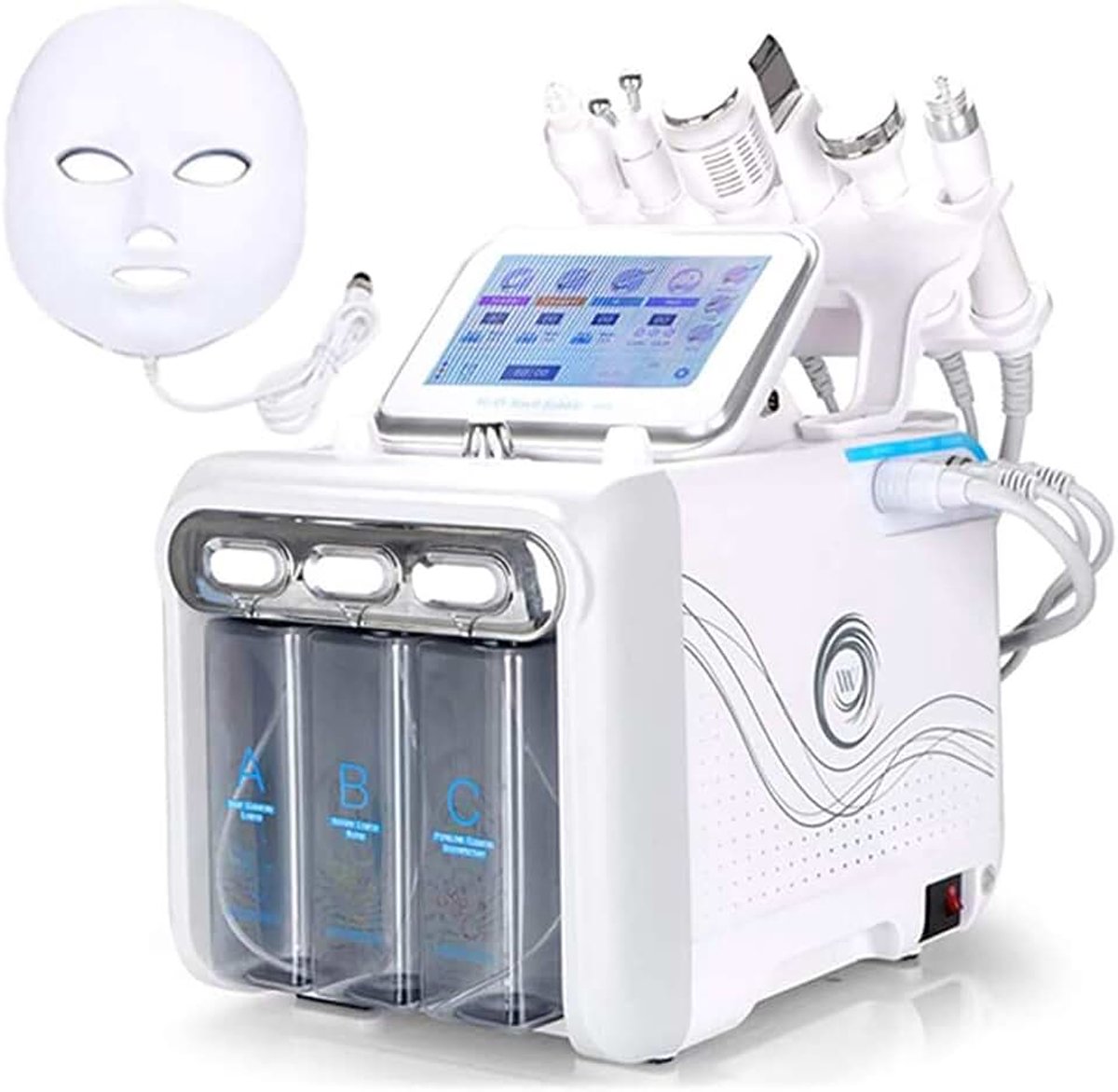 7 in 1 Water Oxygen HydraFacial Machine met LED-Mask Facial Skin Care Deep Cleansing Exfoliating Hydro Dermabrasie Jet Peel Kleine Bubble Device