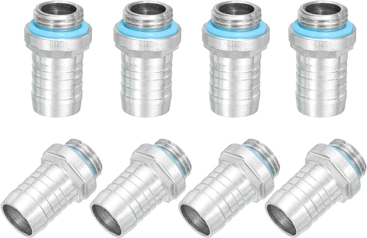 8 stuks G1/4 aansluiting G1/4 schroefdraad met 13 mm buitendiameter mondstuk PC waterkoeling slangaansluiting voor PC waterkoelsysteem accessoires