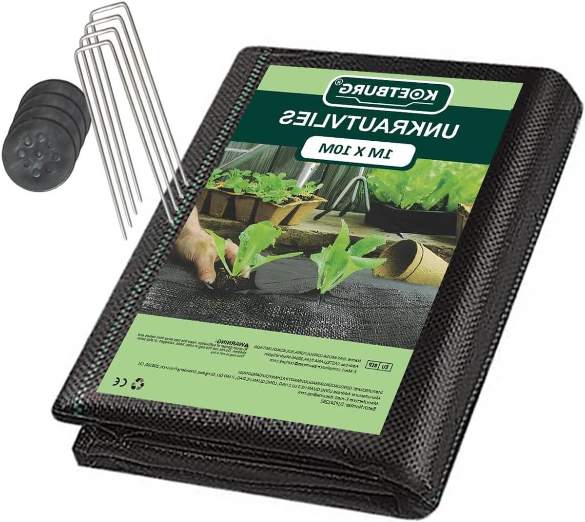 Onkruiddoek Extra Sterk - Gronddoek Folie - Tuin Onderhoud - 100g/m² Dichtheid - 10 Meter Lengte - Zwart