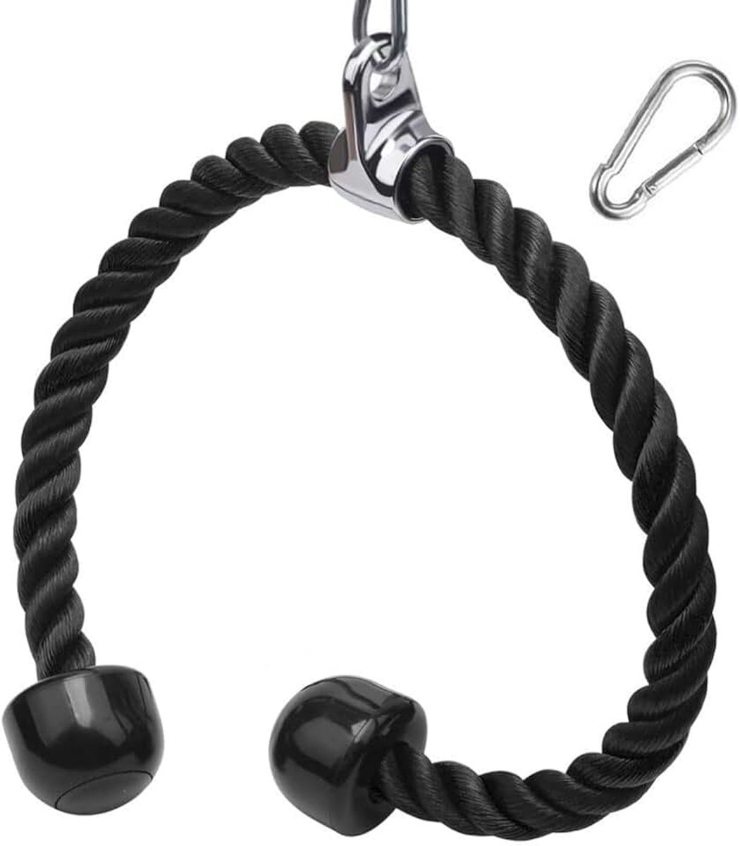 Duty Tricep Rope Cable Pull Down Touw Uitrusting Nylon Antislip Handgrepen - rug, biceps, triceps, sportschool of thuis