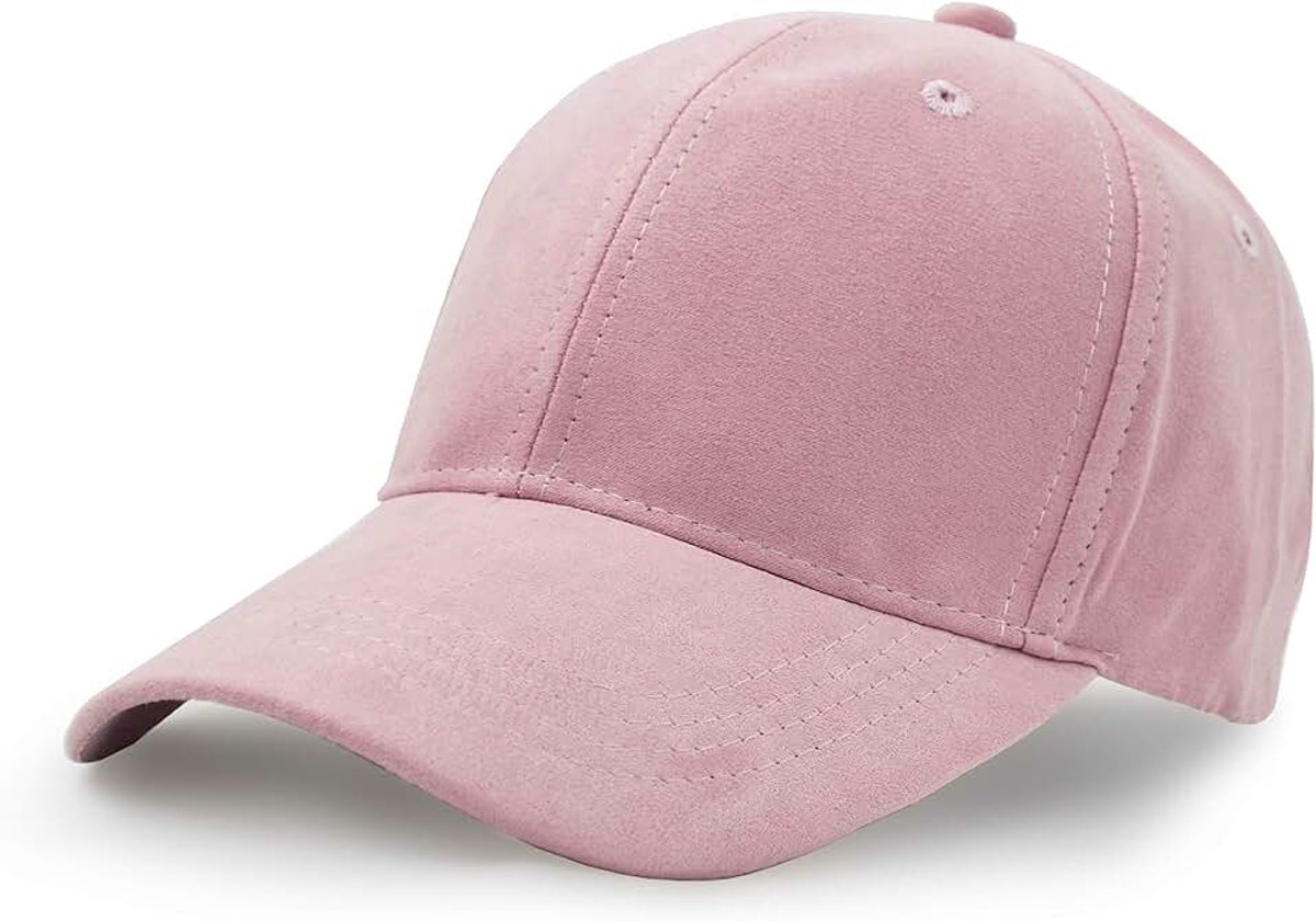Baseballpet, unisex imitatie suède leren verstelbare effen baseballpet
