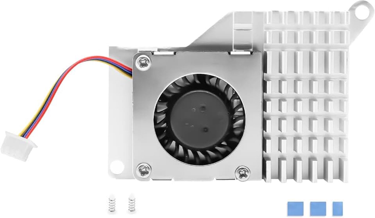 Koeler voor RasPi 5 Binghe Actieve ventilator Actieve radiator koeler met temperatuurgestuurde blazer ventilator Aluminium koellichaam Compatibel met RasPi 5