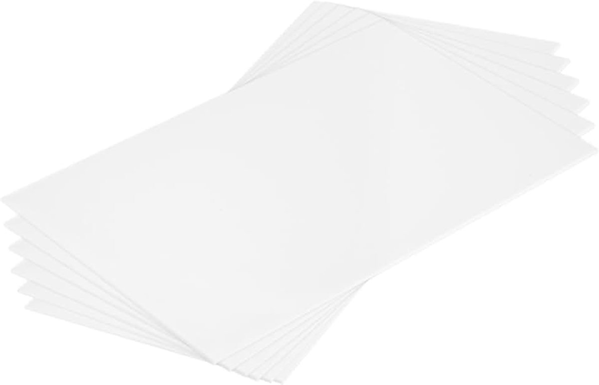 ABS kunststof plaat 25,4 cm x 15,2 cm x 0,1 cm ABS styreen bladen voor bouwmodellen doe-het-zelf handwerk plaat wit 6 stuks