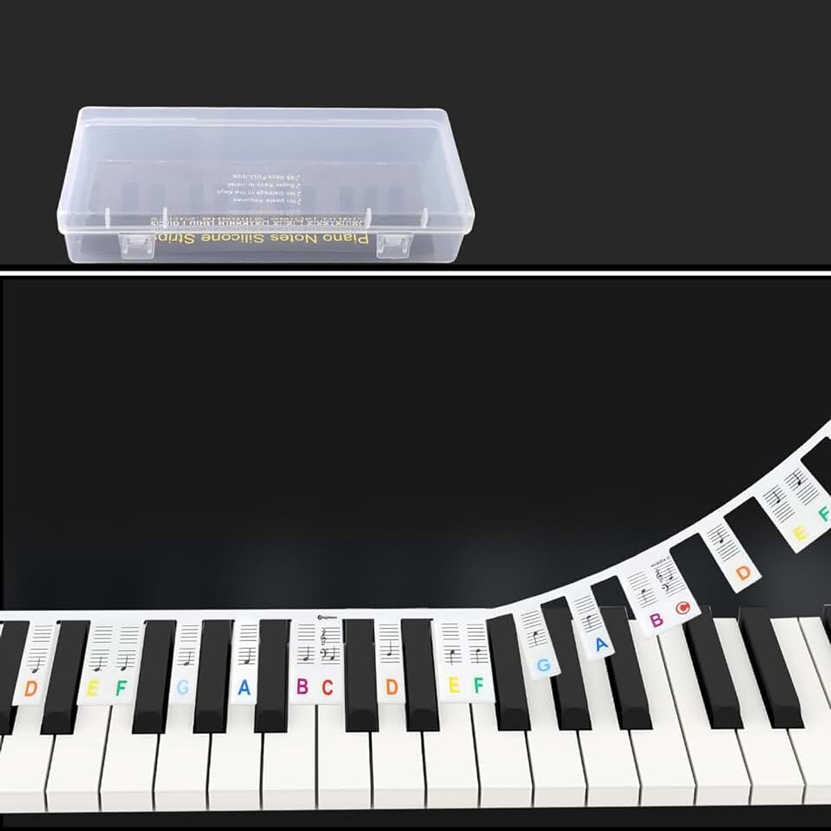 Toetsenbord Stickers Piano Toetsenbord Stickers 61 Key Piano Note Stickers Piano Stickers voor Beginners Verwijderbare Piano Toetsenbord Notitie Labels Siliconen Herbruikbare Piano