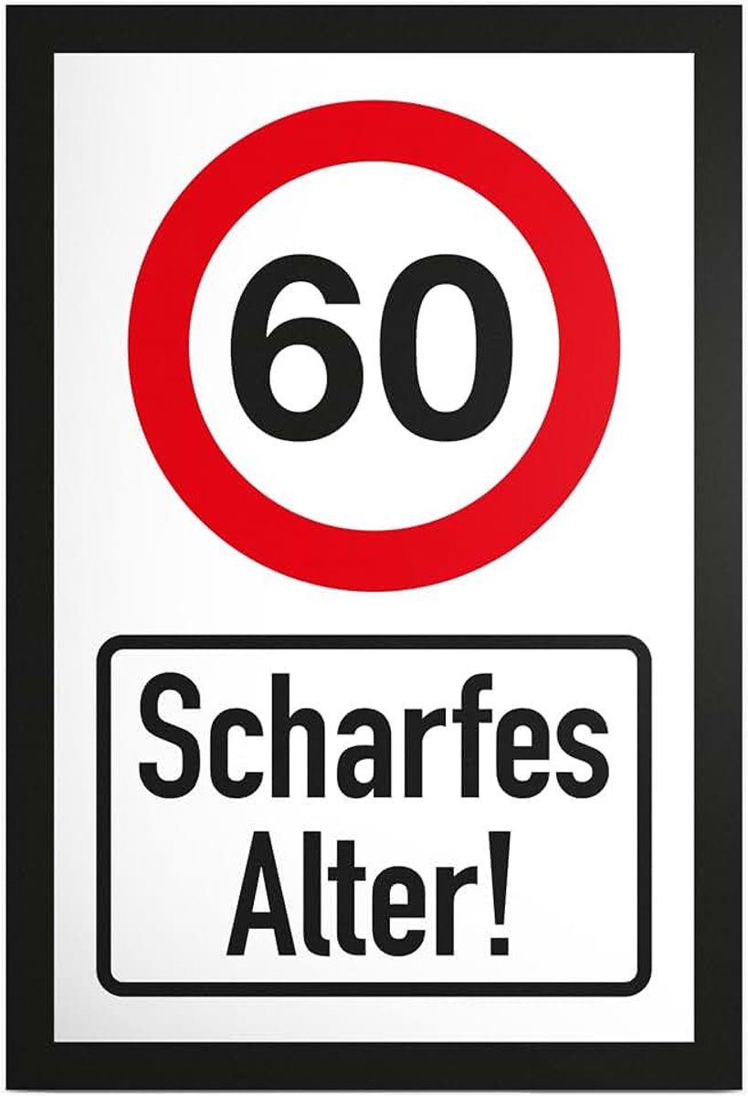 60 jaar scherpe leeftijd, plastic bord - geschenk 60e verjaardag, cadeau-idee verjaardagscadeau Zesigste, verjaardagsdecoratie/feestdecoratie/feestaccessoire/verjaardagskaart
