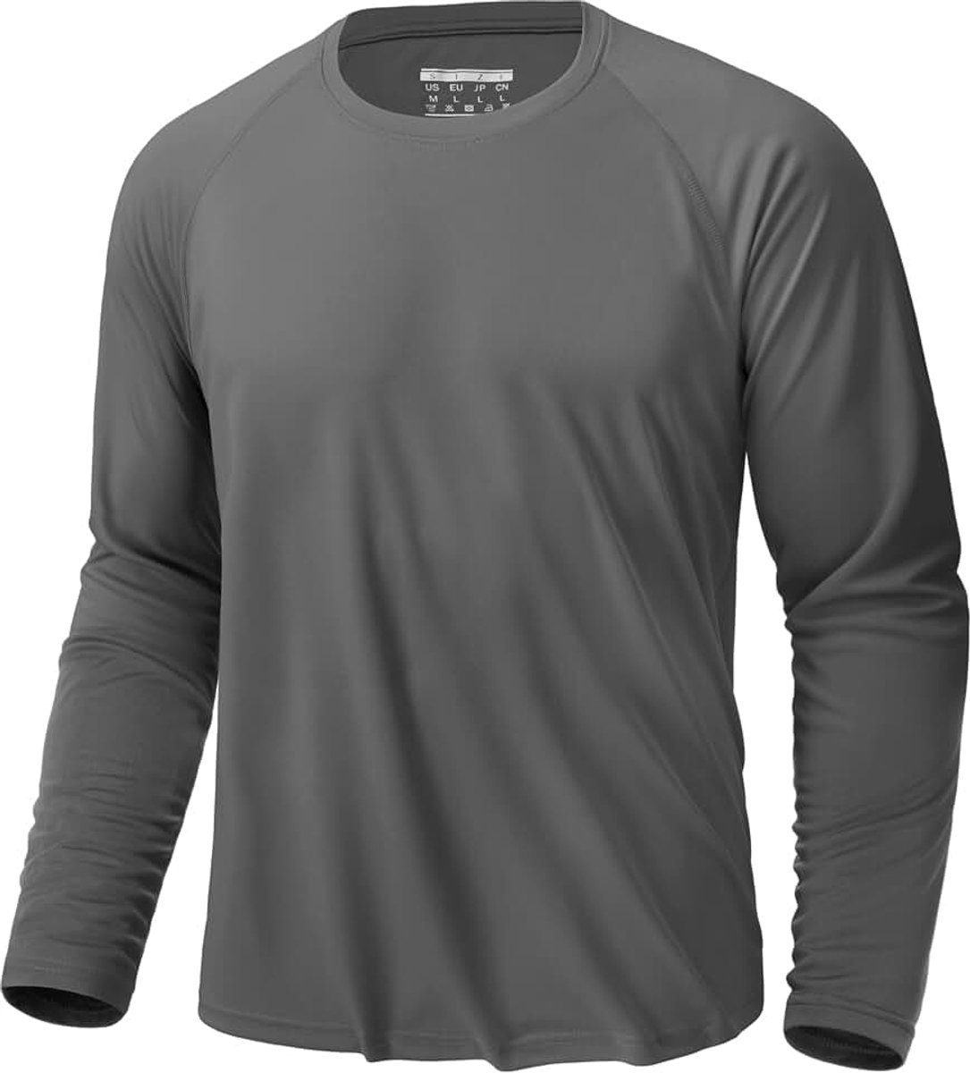 Heren shirt UV-bescherming UPF 50+ lange mouwen functioneel shirt sneldrogend comfort zomer outdoor shirt wandelen joggen beschermende kleding loopshirt